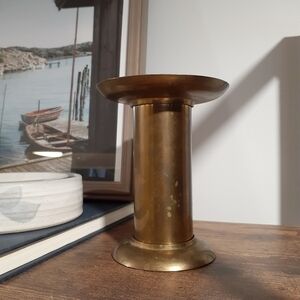 Vintage Brass MCM Design Minimalist Pillar Home Decor